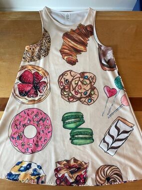 Lazy Oaf Cream Pastry Print Sleeveless Dress